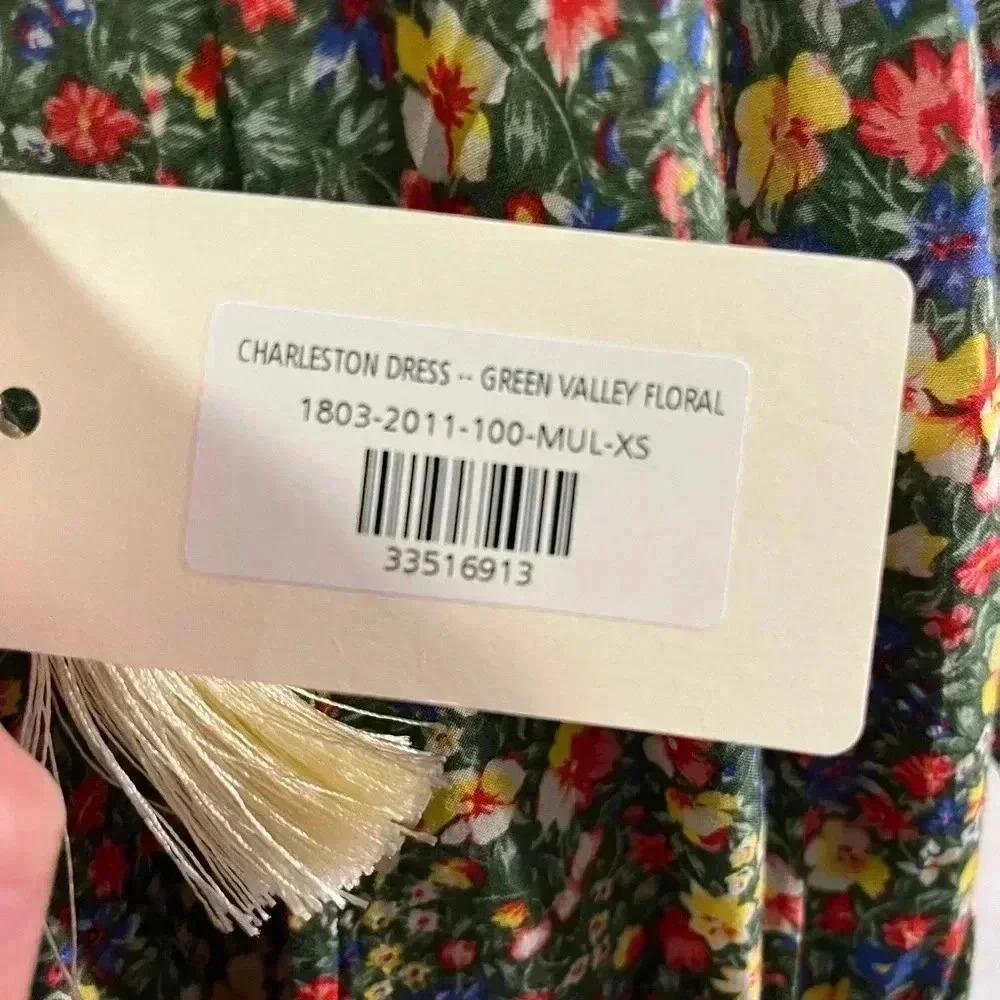 NWT DÔEN Doen Charleston Dress Green Valley Floral XS - Picture 7 of 7